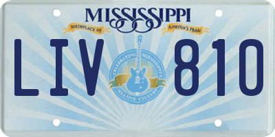MS license plate LIV810