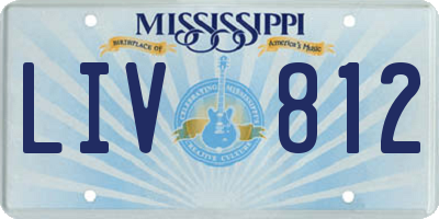 MS license plate LIV812