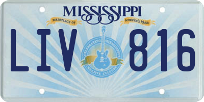 MS license plate LIV816
