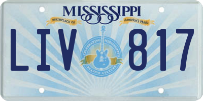MS license plate LIV817