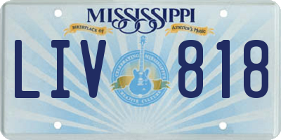 MS license plate LIV818