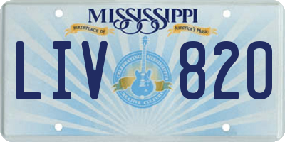 MS license plate LIV820