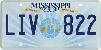 MS license plate LIV822