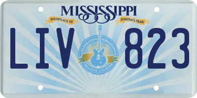 MS license plate LIV823