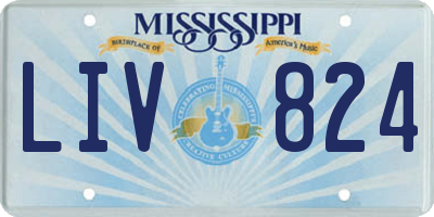 MS license plate LIV824