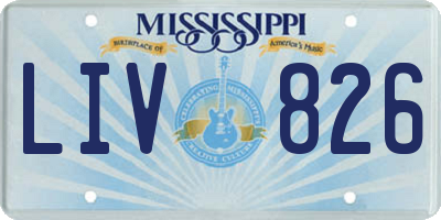 MS license plate LIV826