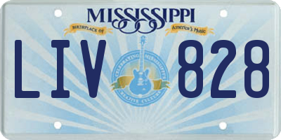 MS license plate LIV828