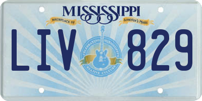 MS license plate LIV829