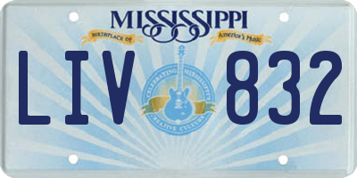 MS license plate LIV832
