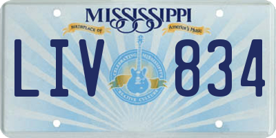 MS license plate LIV834
