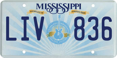 MS license plate LIV836