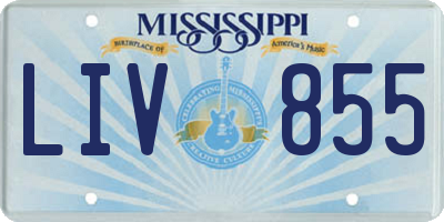 MS license plate LIV855