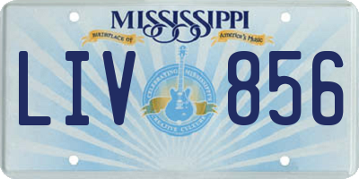 MS license plate LIV856