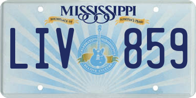 MS license plate LIV859