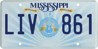 MS license plate LIV861