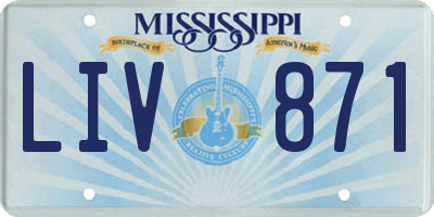 MS license plate LIV871