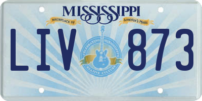 MS license plate LIV873