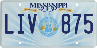 MS license plate LIV875
