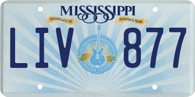 MS license plate LIV877