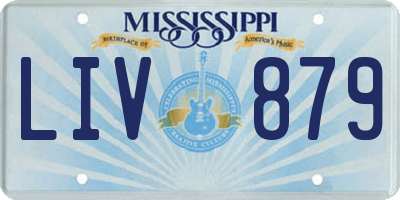 MS license plate LIV879