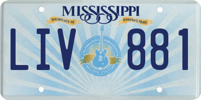 MS license plate LIV881
