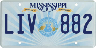 MS license plate LIV882