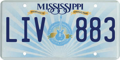 MS license plate LIV883