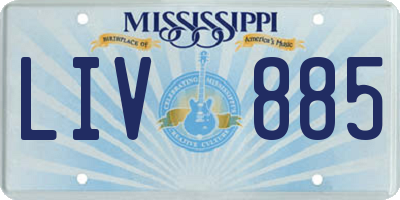 MS license plate LIV885