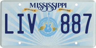 MS license plate LIV887