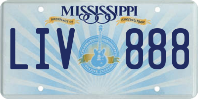 MS license plate LIV888