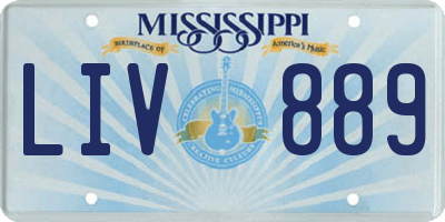 MS license plate LIV889