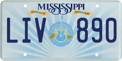 MS license plate LIV890