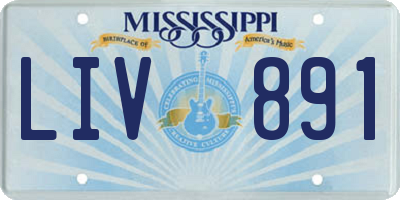 MS license plate LIV891