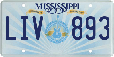 MS license plate LIV893