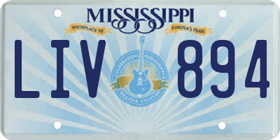 MS license plate LIV894
