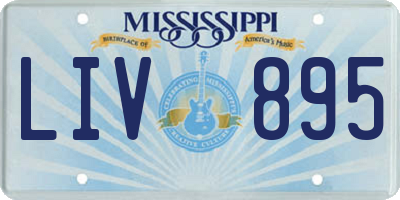 MS license plate LIV895