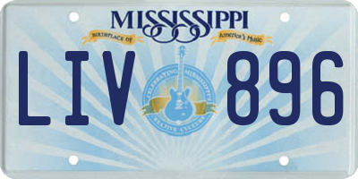 MS license plate LIV896