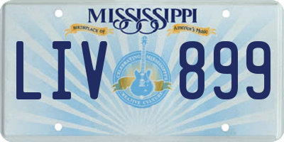MS license plate LIV899