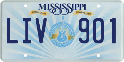 MS license plate LIV901