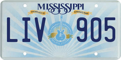 MS license plate LIV905