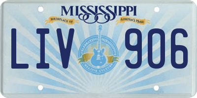 MS license plate LIV906