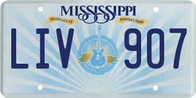 MS license plate LIV907