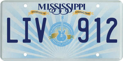 MS license plate LIV912