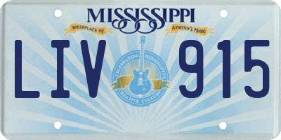 MS license plate LIV915