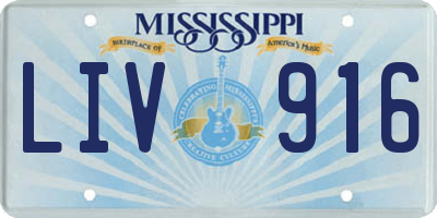 MS license plate LIV916