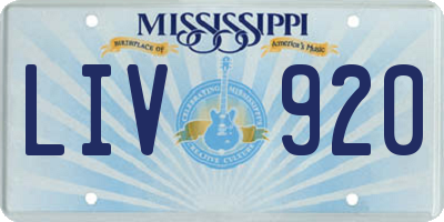 MS license plate LIV920