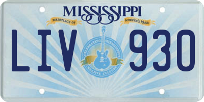 MS license plate LIV930