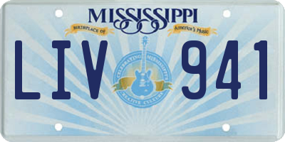 MS license plate LIV941
