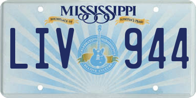 MS license plate LIV944