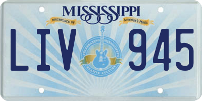 MS license plate LIV945